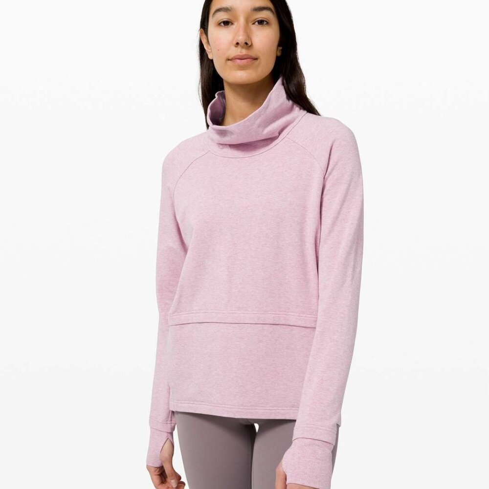 Lululemon Find Your Unwind Pullover Heathered Pink Taupe W3DBSS Size 8